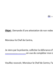 Demande d'une attestation de non redevance